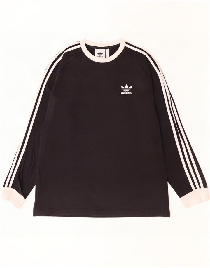 Adidas Mens Top Long Sleeve Large Black Cotton