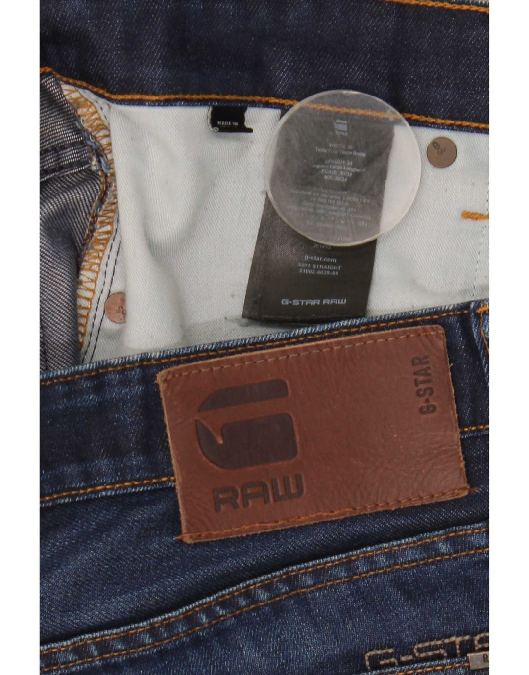 G-Star Mens Slim Jeans W38 L34 Navy Blue Cotton