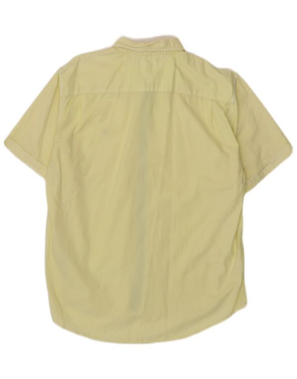 Tommy Hilfiger Mens Short Sleeve Slim Fit Shirt 2XL Yellow Cotton