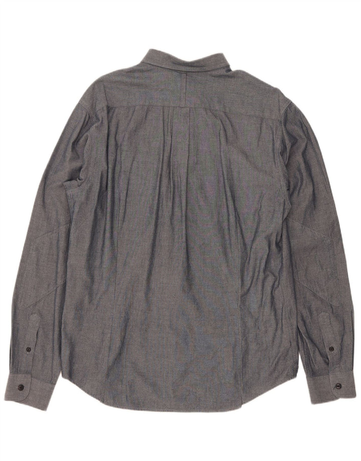 Fred Perry Mens Shirt Large Grey Cotton