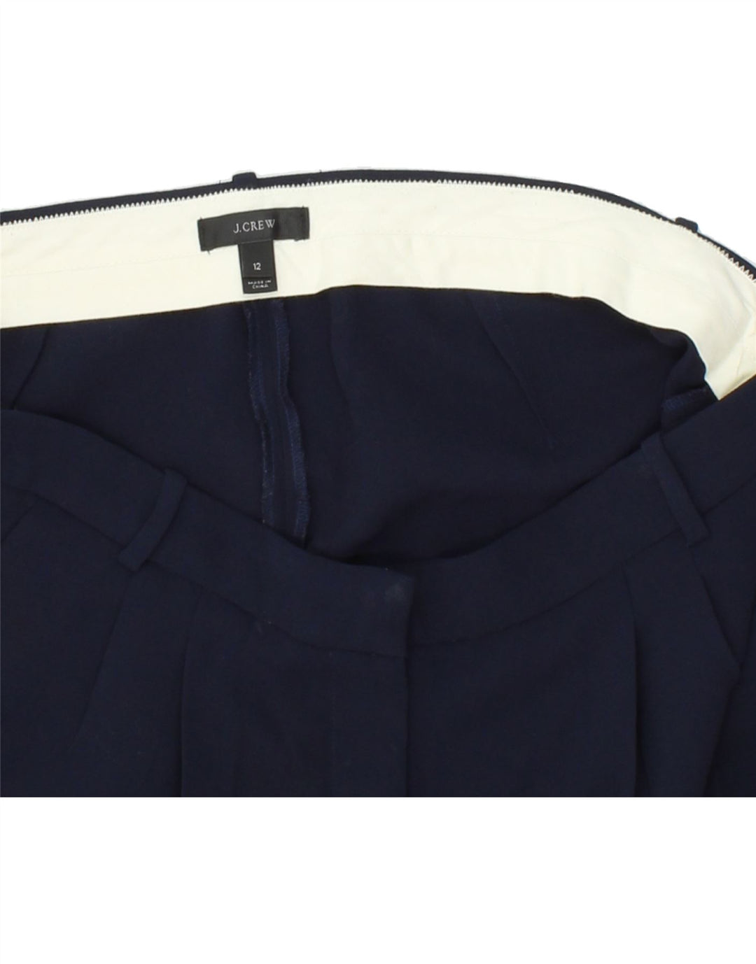 J. CREW Womens Pegged Chino Shorts US 12 Large W34 Navy Blue Polyester Vintage J. Crew and Second-Hand J. Crew from Messina Hembry 