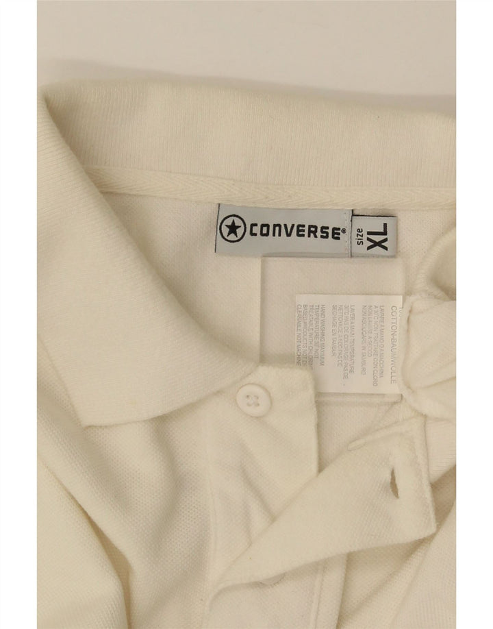 Converse Mens Polo Shirt XL White Cotton