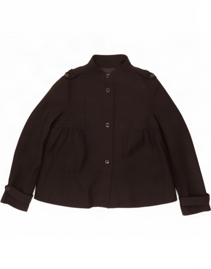 Zara Womens Pea Coat UK 16 Large Black Wool