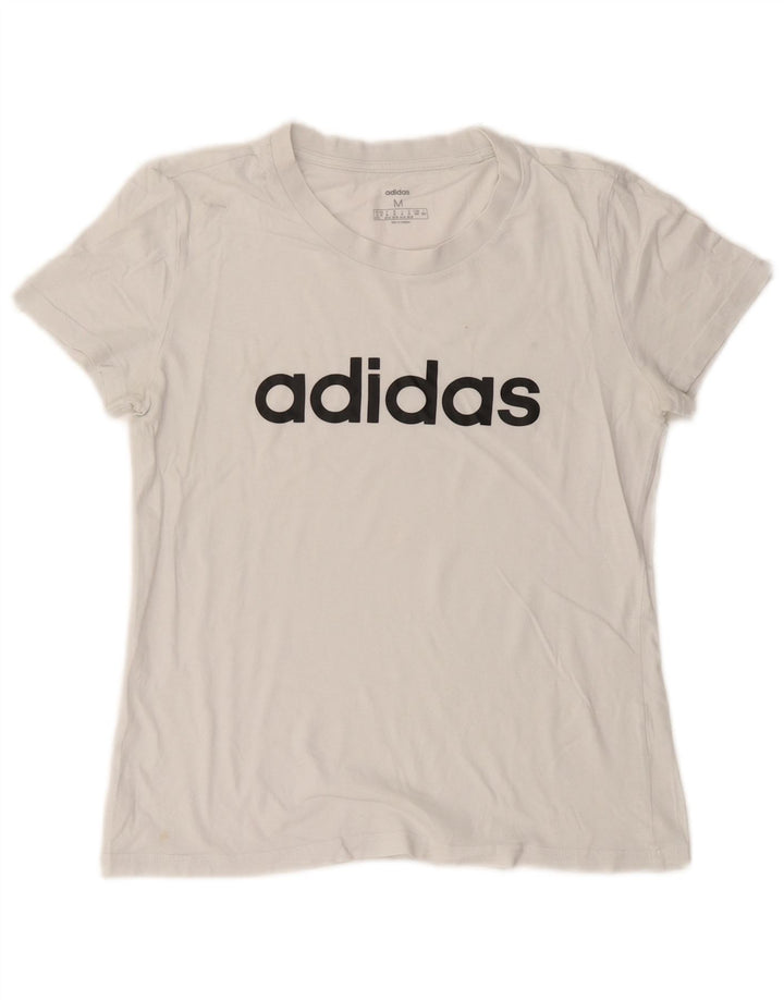 Adidas Womens Graphic T-Shirt Top UK 12/14 Medium White