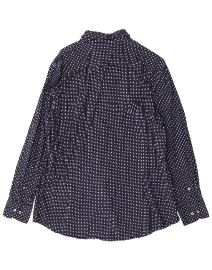 Massimo Dutti Mens Shirt XL Blue Geometric Cotton