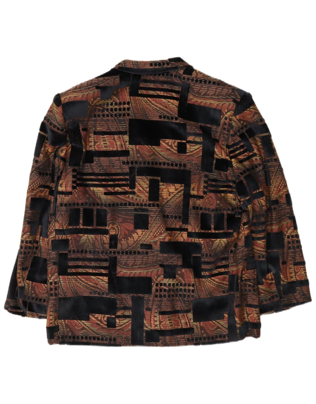 Vintage Womens 1 Button Blazer Jacket UK 16 Large Multicoloured Geometric