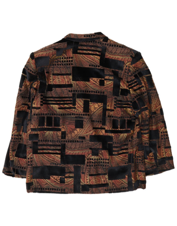 Vintage Womens 1 Button Blazer Jacket UK 16 Large Multicoloured Geometric