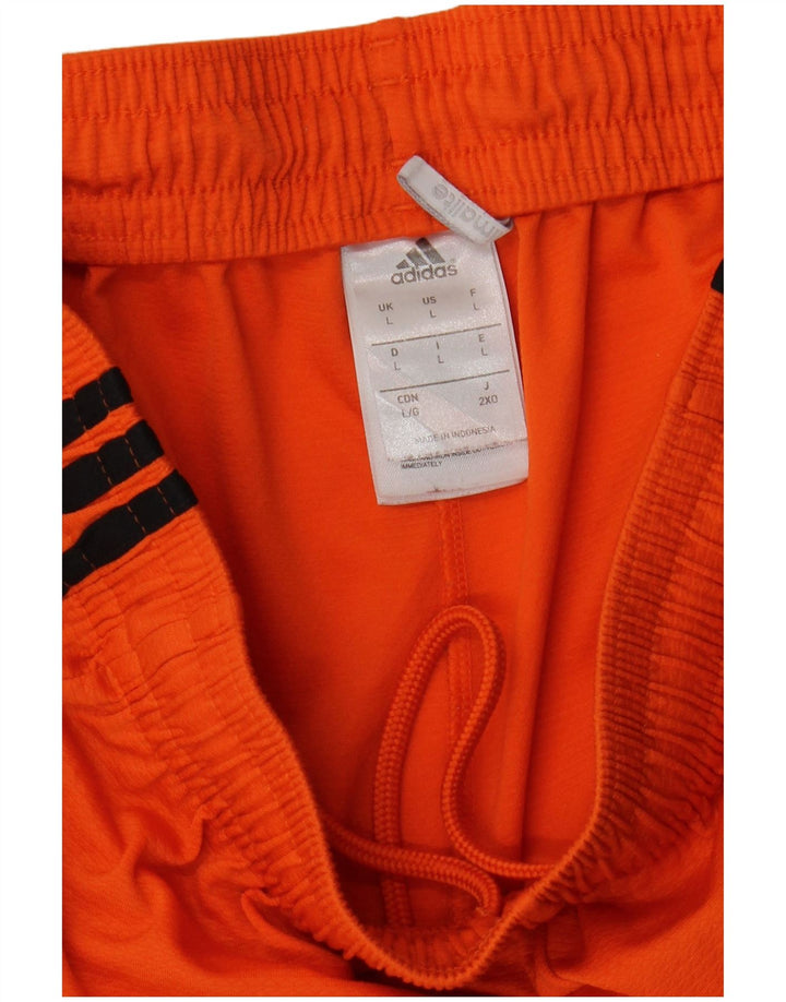 ADIDAS Mens Climalite Sport Shorts Large  Orange Polyester