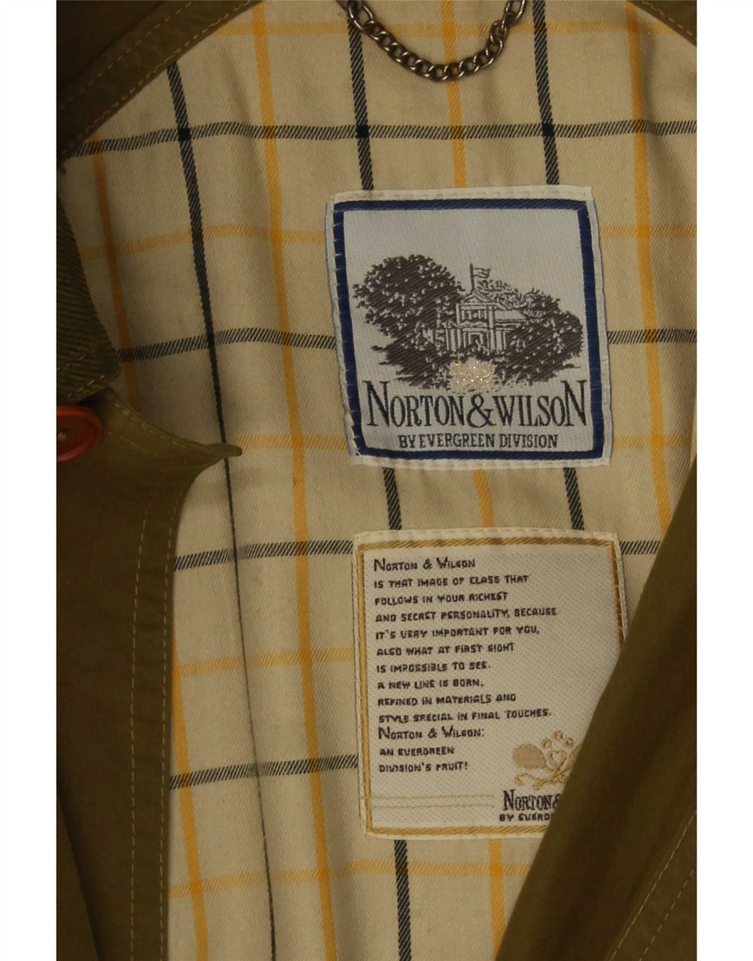 Norton & Wilson Mens Trench Coat UK 40 Large Khaki