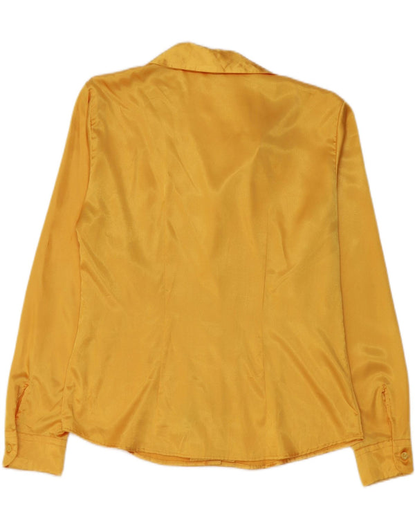 Benetton Womens Shirt Blouse IT 46 Large Yellow Polyester