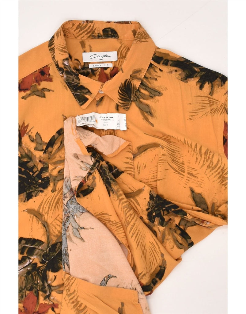 CLAYTON Mens Easy Fit Short Sleeve Shirt Medium Orange Floral Hawaiian | Vintage Clayton | Thrift | Second-Hand Clayton | Used Clothing | Messina Hembry 