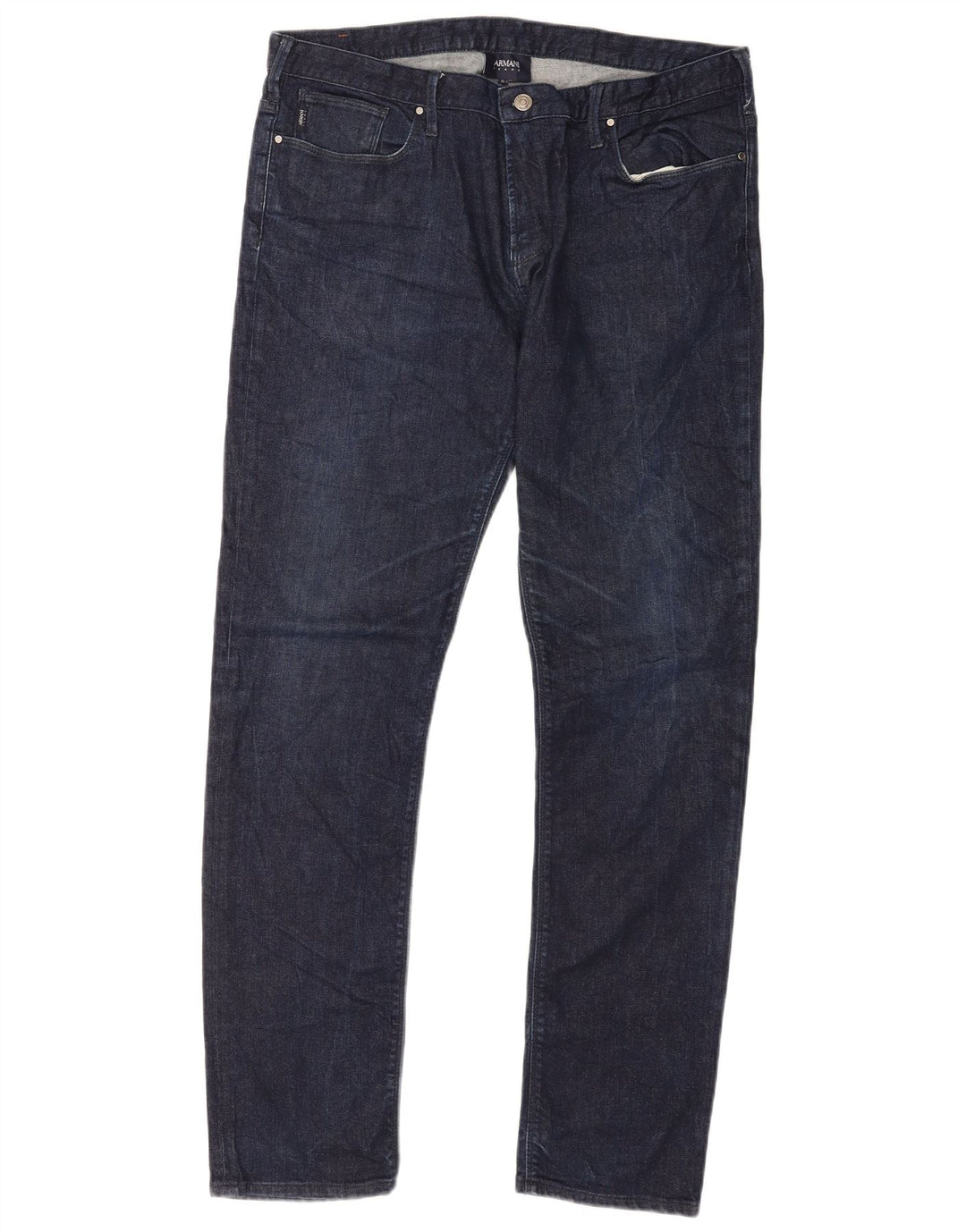 Armani Mens Slim Jeans W36 L34 Navy Blue Cotton