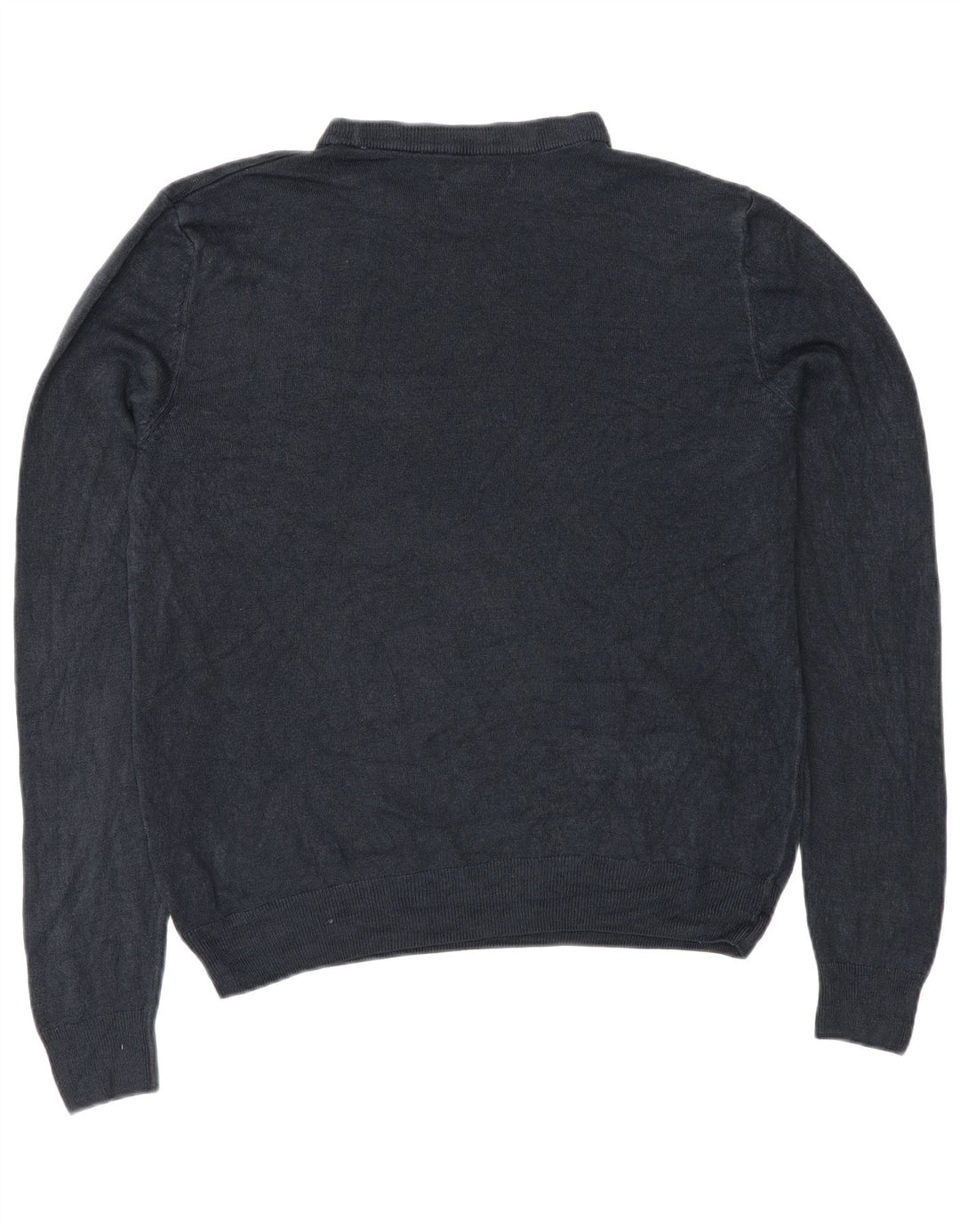 Marks & Spencer Mens Crew Neck Jumper Sweater Large Navy Blue Acrylic