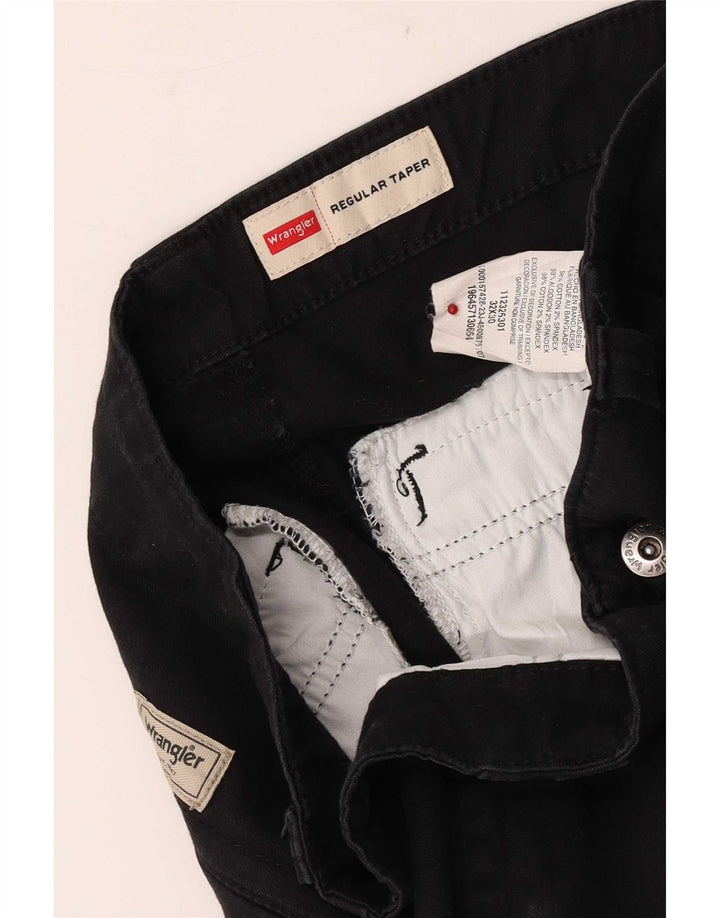 Wrangler Mens Regular Tapered Cargo Trousers W32 L30 Black Cotton