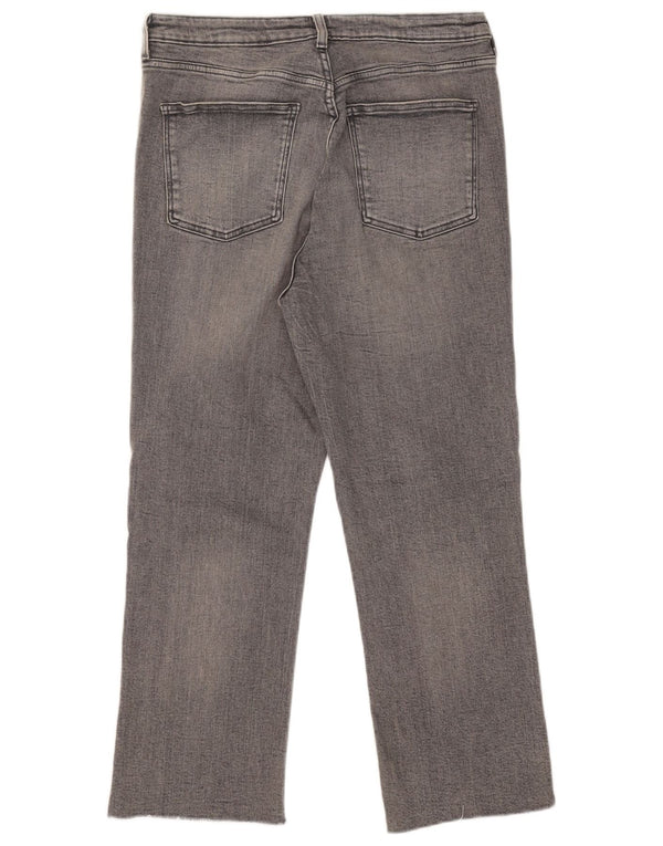 Zara Womens Cropped Jeans EU 46 XL W36 L25 Grey Cotton