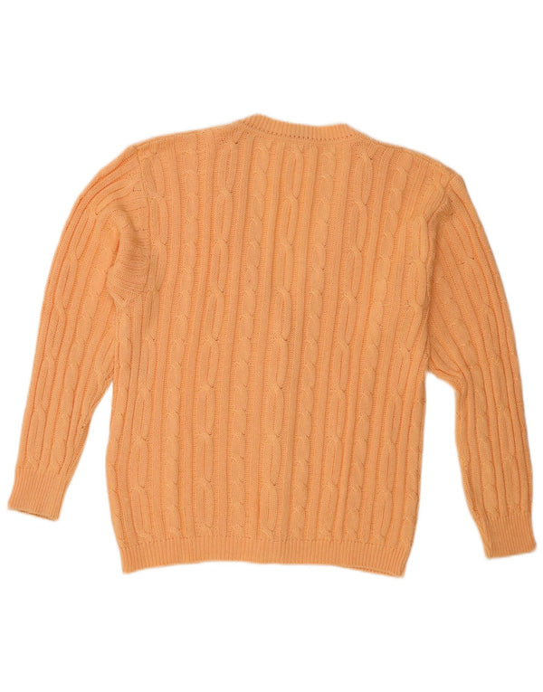 Piu Verona Womens Cardigan Sweater UK 16 Large Orange Cotton