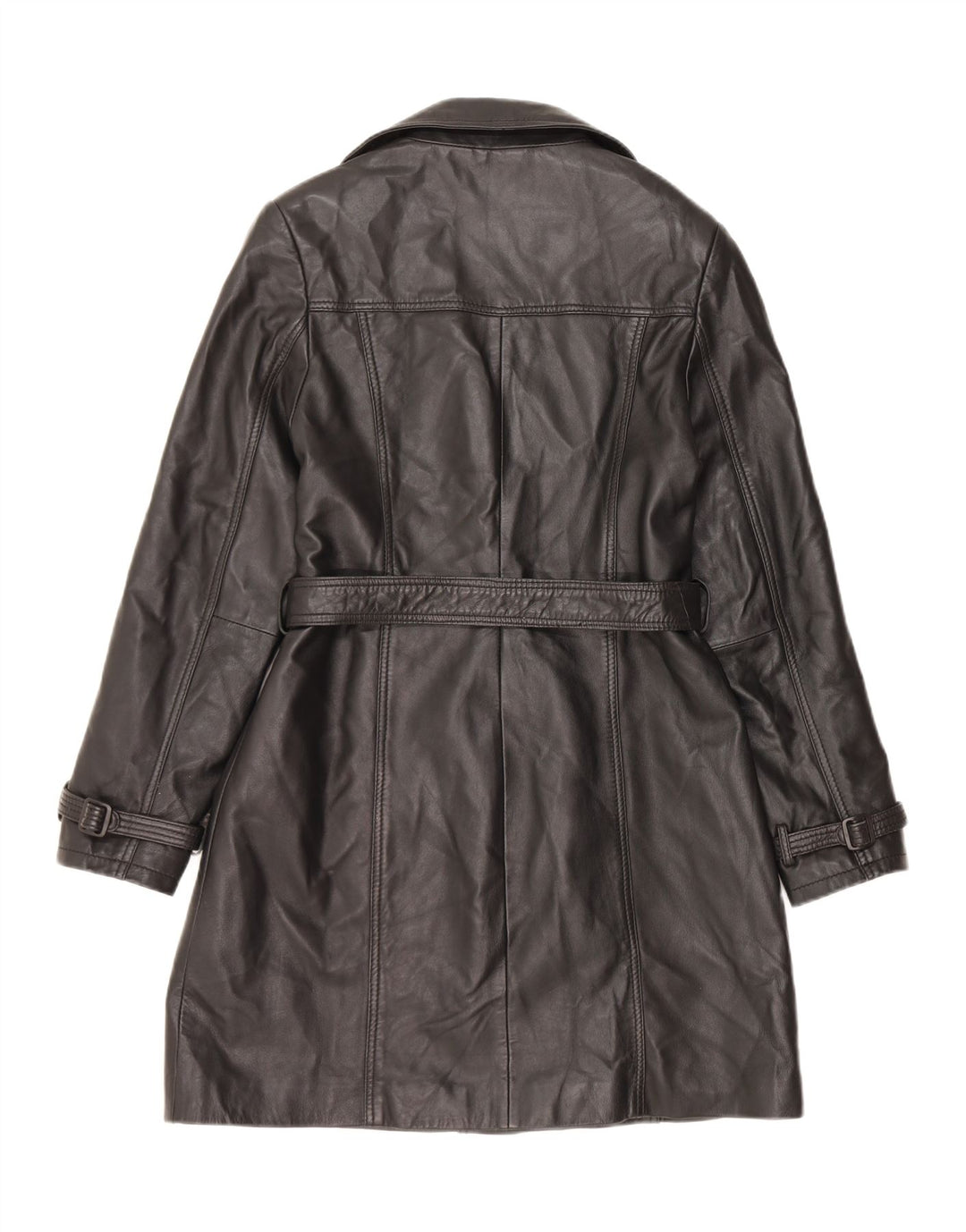 Conbipel Womens Leather Coat IT 46 Large Black Leather