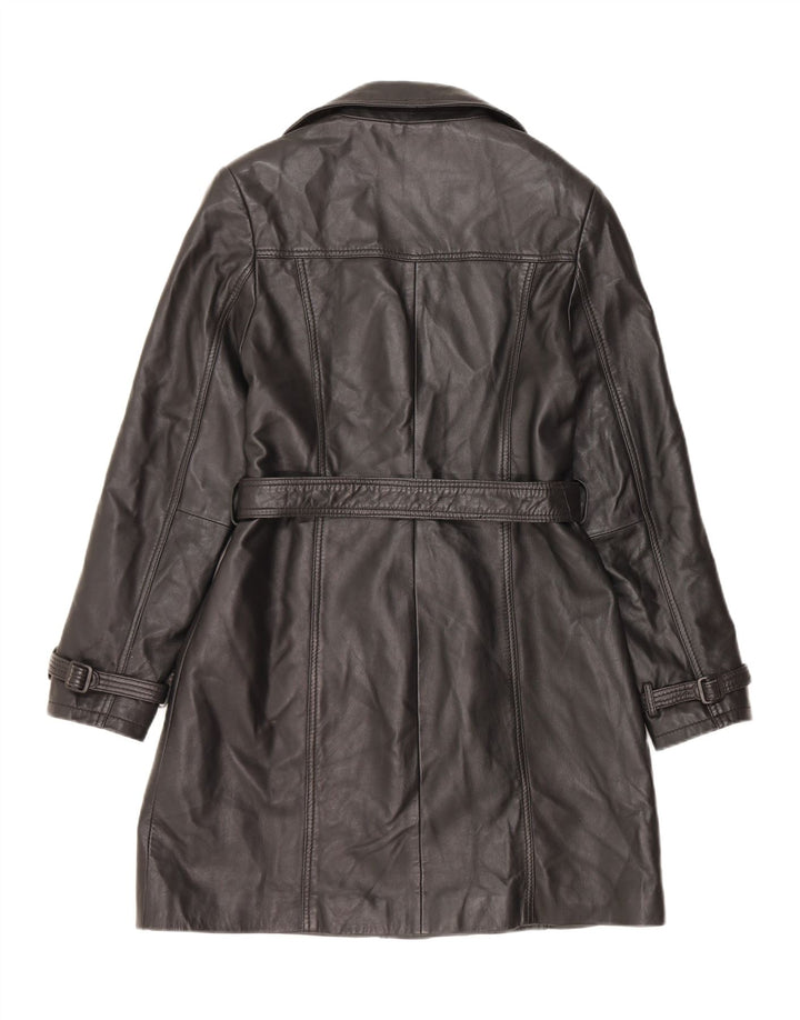 Conbipel Womens Leather Coat IT 46 Large Black Leather