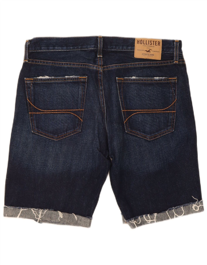 HOLLISTER Mens Denim Shorts W32 Medium Navy Blue Cotton