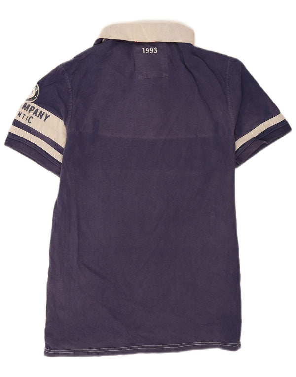 Crew Clothing Mens Graphic Rugby Polo Shirt Medium Navy Blue Colourblock