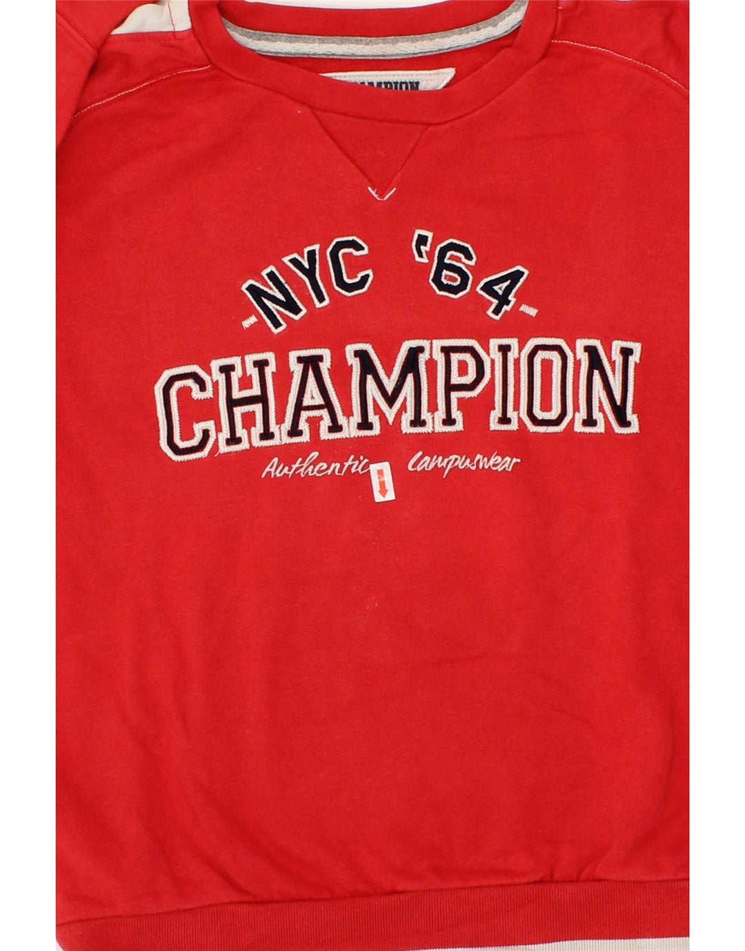 CHAMPION Boys Graphic Sweatshirt Jumper 9-10 Years Medium  Red Cotton Vintage Champion and Second-Hand Champion from Messina Hembry 