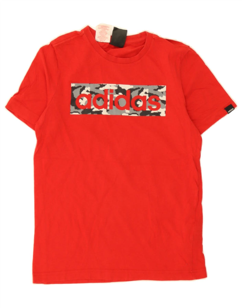 ADIDAS Boys Graphic T-Shirt Top 11-12 Years Red Cotton Vintage Adidas and Second-Hand Adidas from Messina Hembry 