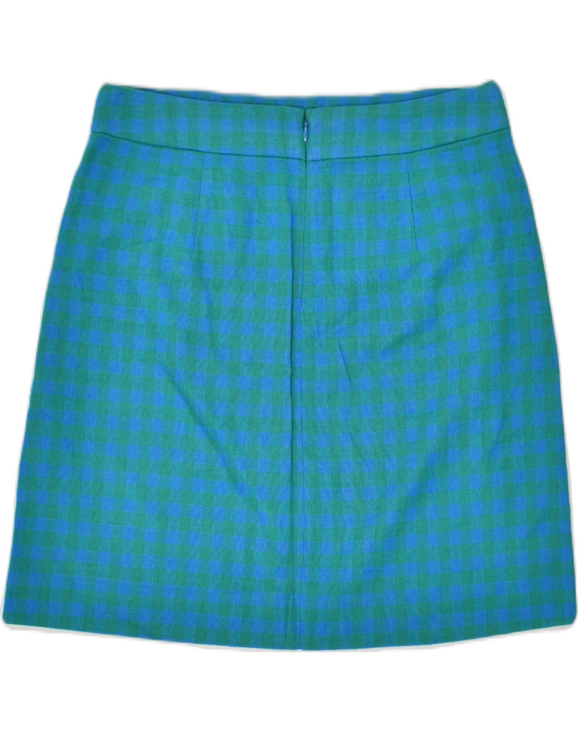 J. CREW Womens Straight Skirt US 4 Small W30 Blue Gingham Viscose | Vintage J. Crew | Thrift | Second-Hand J. Crew | Used Clothing | Messina Hembry 