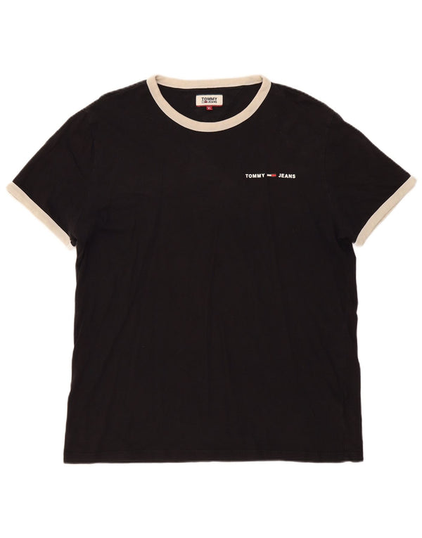Tommy Hilfiger Mens Graphic T-Shirt Top XL Black Cotton