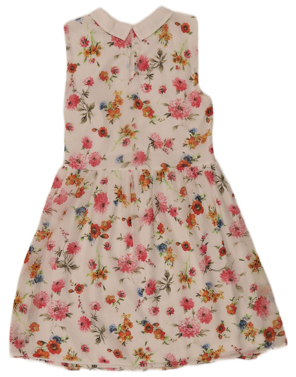 Zara Womens Trafaluc Sleeveless A-Line Dress UK 12 Medium White Floral