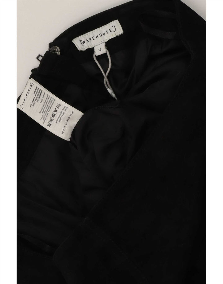 Warehouse Womens Suede Mini Skirt UK 12 Medium W30 Black Leather