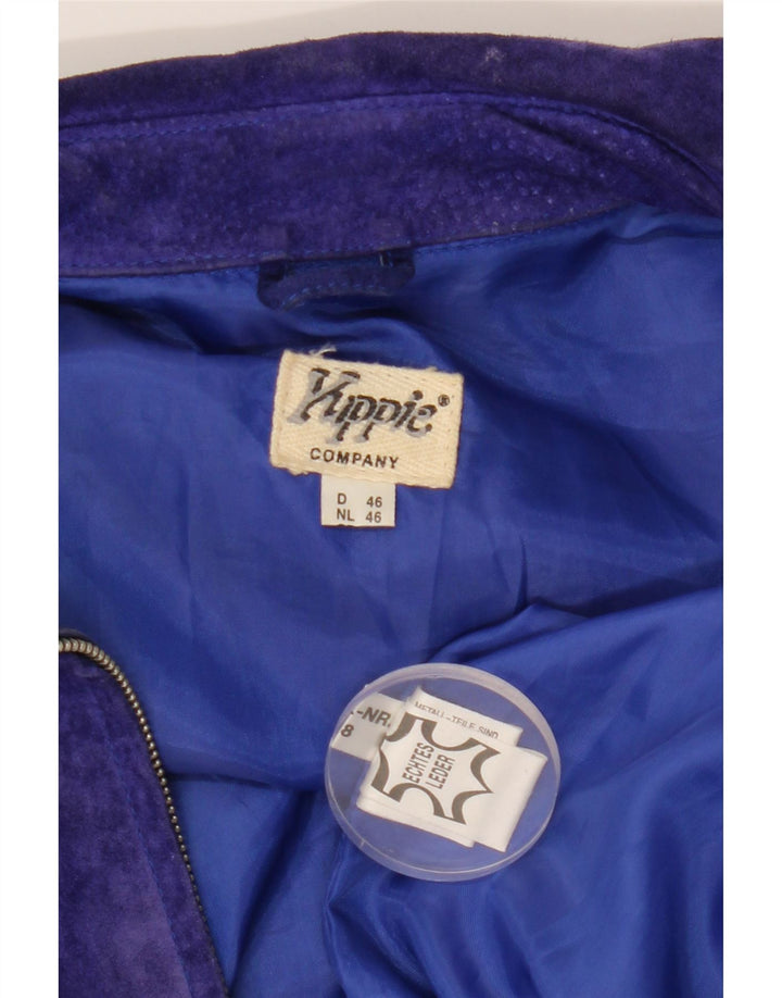 YUPPIE Womens Suede Jacket EU 46 XL Purple Leather