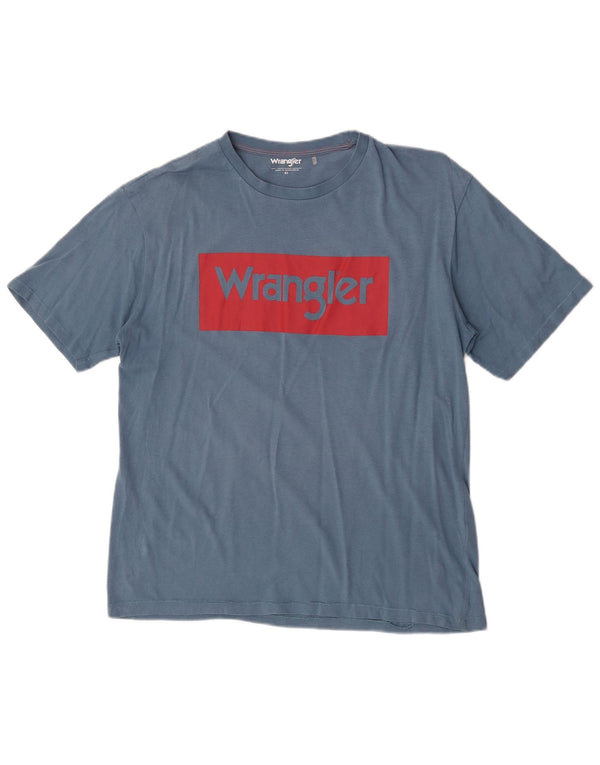 Wrangler Mens Graphic T-Shirt Top XL Blue Cotton