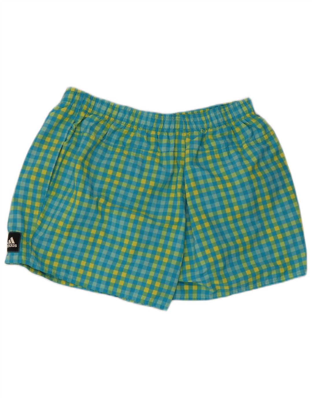 Adidas Mens Swimming Shorts Large Blue Gingham Polyester
