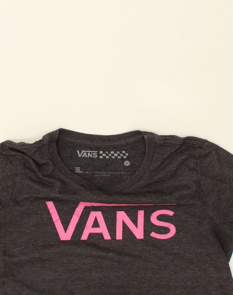 VANS Womens Graphic T-Shirt Top UK 12 Medium Grey Cotton | Vintage Vans | Thrift | Second-Hand Vans | Used Clothing | Messina Hembry 