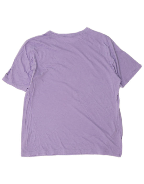 Columbia Womens Graphic T-Shirt Top UK 14 Medium Purple Cotton