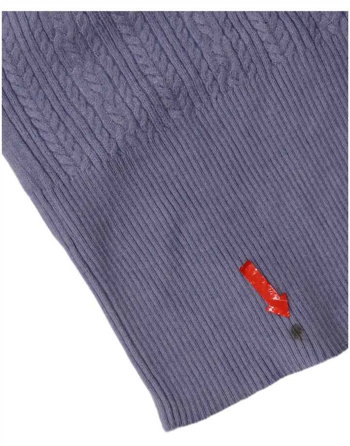 Marks & Spencer Womens Crew Neck Jumper Sweater UK 8 Small Blue Viscose