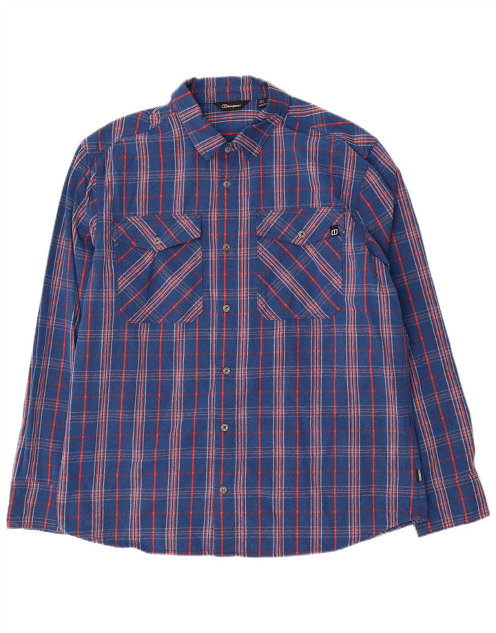 Berghaus Mens Flannel Shirt Large Blue Check Polyamide