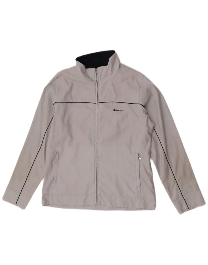 Champion Womens Tracksuit Top Jacket UK 16 Large Grey Polyester