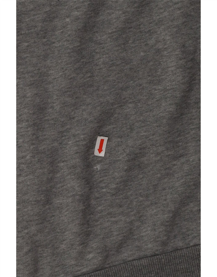 PUMA Mens Graphic Hoodie Jumper Large Grey Cotton