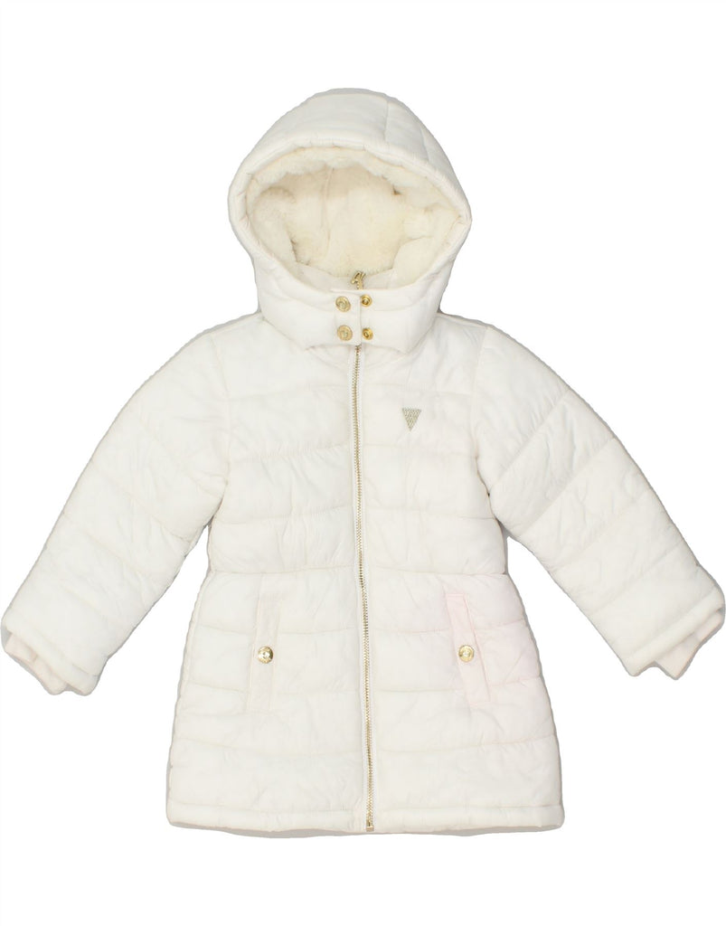 GUESS Baby Girls Hooded Padded Coat 18-24 Months White Nylon | Vintage Guess | Thrift | Second-Hand Guess | Used Clothing | Messina Hembry 