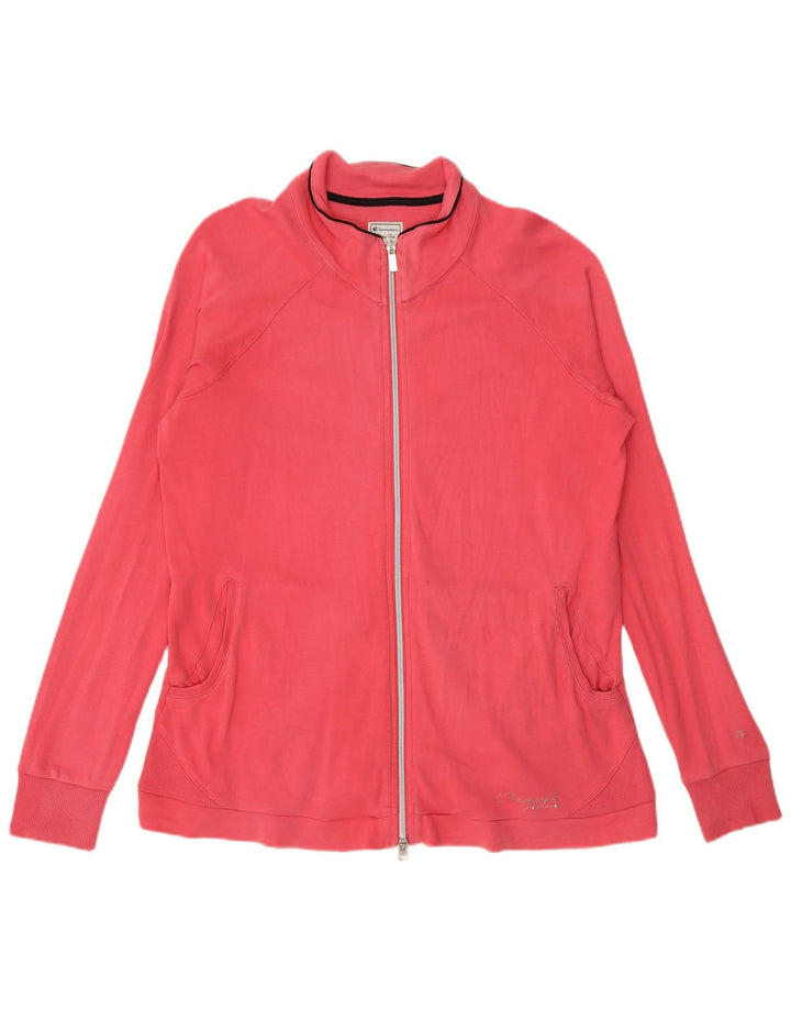 Champion Womens Easy Fit Tracksuit Top Jacket UK 14 Medium Pink