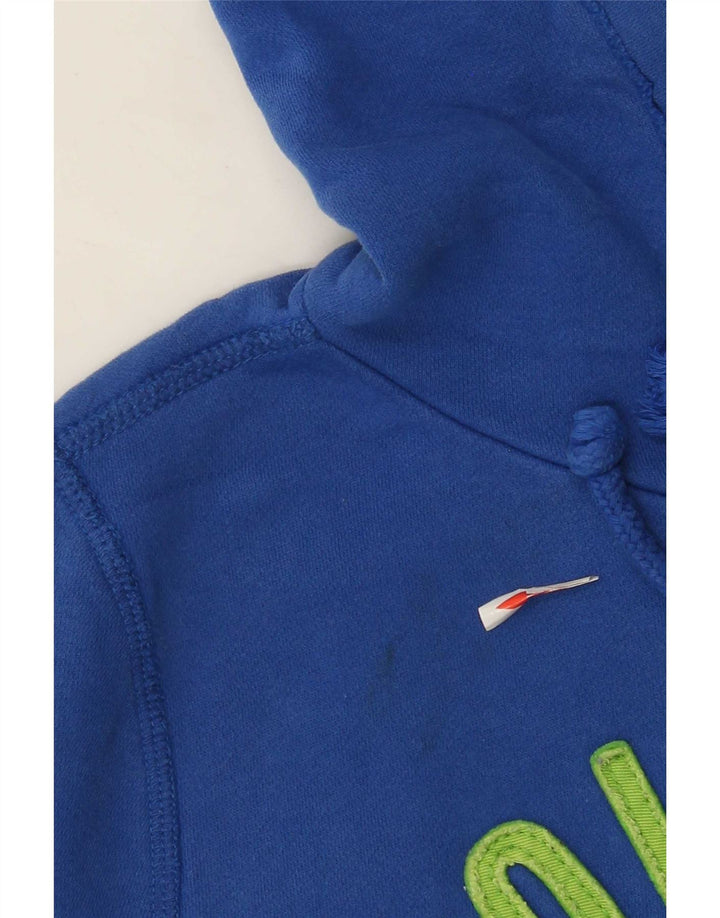 Hollister Mens Graphic Hoodie Jumper Medium Blue Cotton