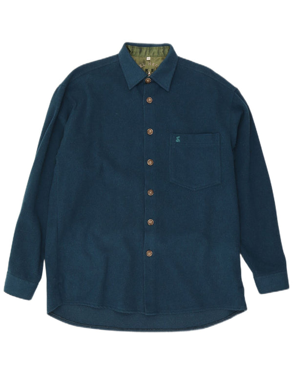 Daniel Hechter Mens Shirt Medium Turquoise Wool