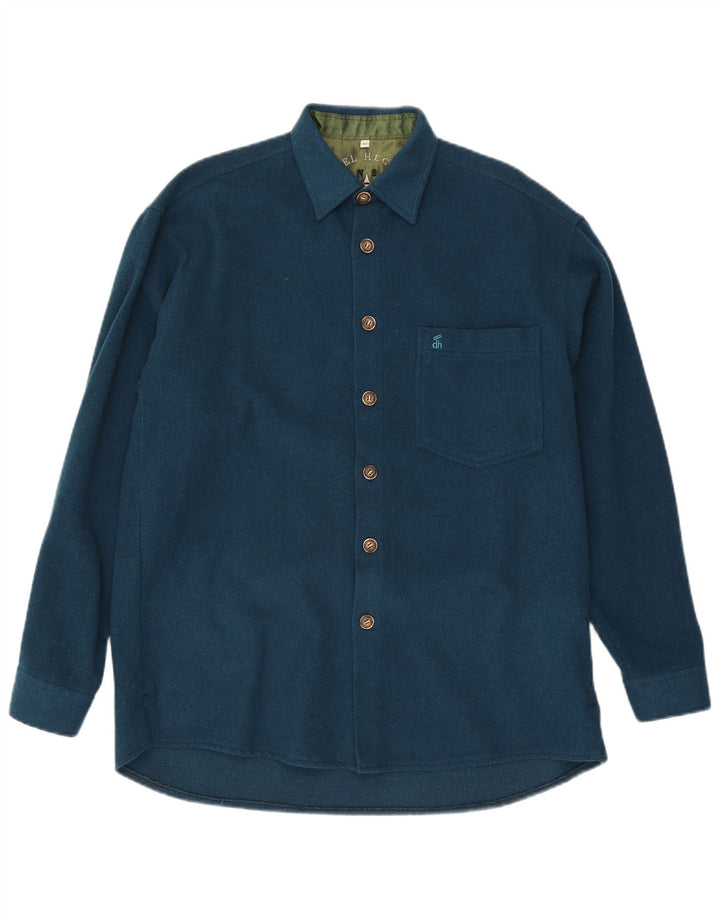 Daniel Hechter Mens Shirt Medium Turquoise Wool