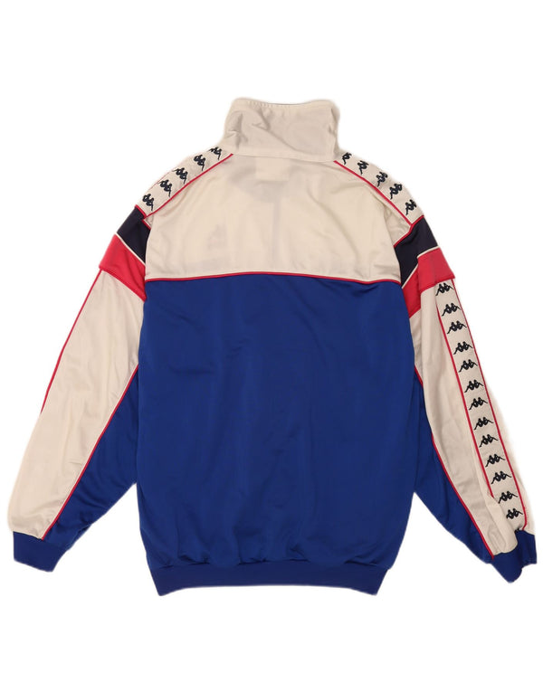 Kappa Mens Graphic Tracksuit Top Jacket Large Blue Colourblock Sports