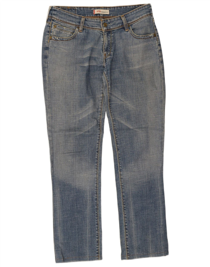 Levi's Womens 570 Straight Jeans W32 L31 Blue Cotton