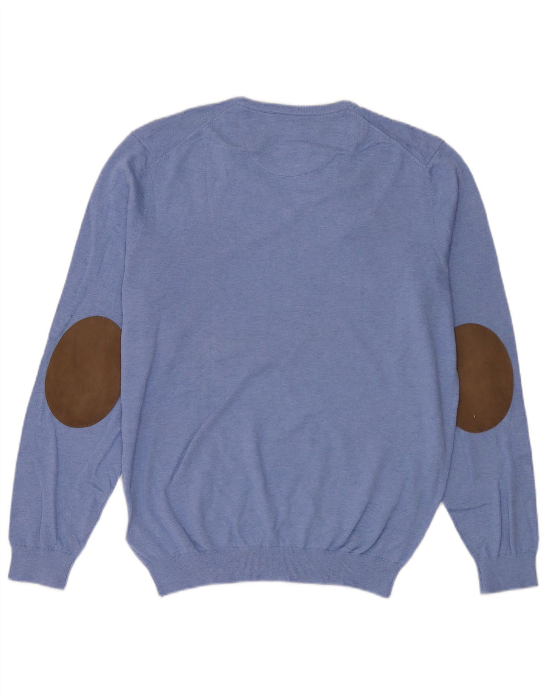 Massimo Dutti Mens V-Neck Jumper Sweater XL Blue Cotton