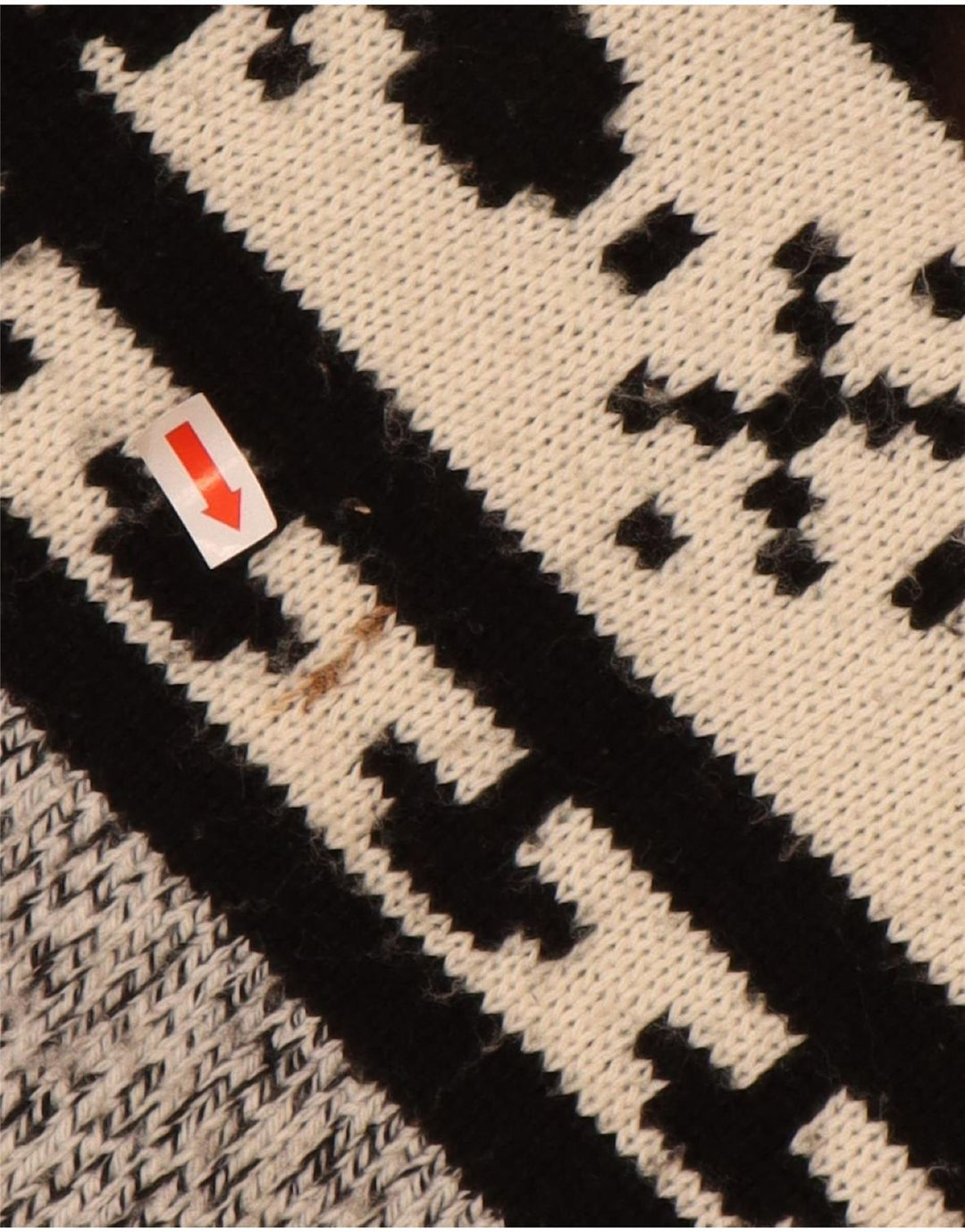 VINTAGE Mens Roll Neck Jumper Sweater 2XL Grey Fair Isle Acrylic