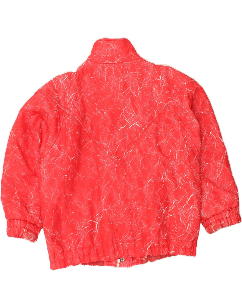 VINTAGE Womens Abstract Pattern Windbreaker Jacket UK 16 Large Red Vintage Vintage and Second-Hand Vintage from Messina Hembry 