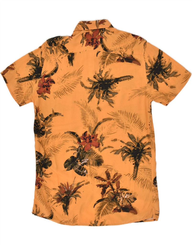 CLAYTON Mens Easy Fit Short Sleeve Shirt Medium Orange Floral Hawaiian | Vintage Clayton | Thrift | Second-Hand Clayton | Used Clothing | Messina Hembry 